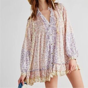 Free People Lost In You Floral Tunic Dress